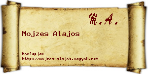 Mojzes Alajos névjegykártya